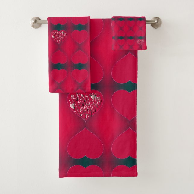 Valentine's Day Hearts Towel (Insitu)