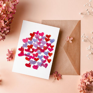 Valentine's day hearts - violet and magenta card
