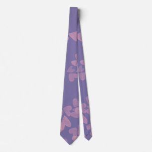 Valentines Day Hearts Watercolor Pink Purple Tie