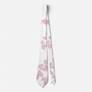 Valentines Day Hearts Watercolor Pink White Tie