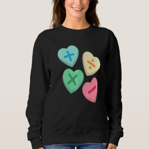 Valentine's Day Hearts With Math Symbols For Math Sweatshirt