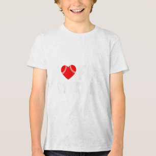 Valentines Day Hippie Groovy Smile Face Heart Chec Tri-Blend Shirt