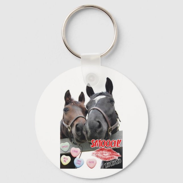 Valentine's Day Horses Key Ring (Front)