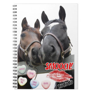 Valentine's Day Horses Spiral Notebook