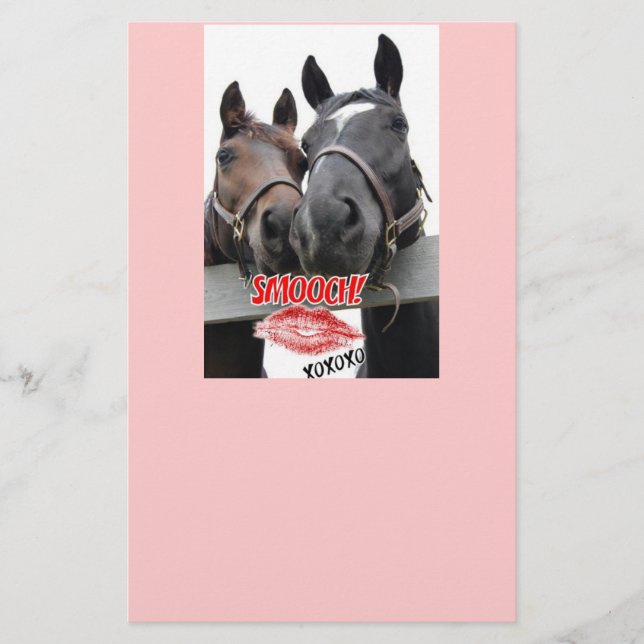 Valentine's Day Horses Stationery (Front)