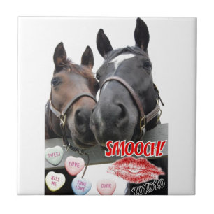 Valentine's Day Horses Tile