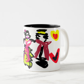 Valentine's day hot salsa Two-Tone coffee mug