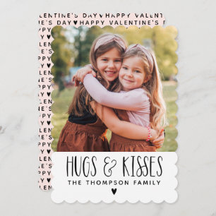 Valentine's Day Hugs Kisses Photo Holiday Card