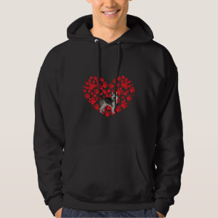 Valentines Day Husky Sibir Dog Heart Paw Hoodie