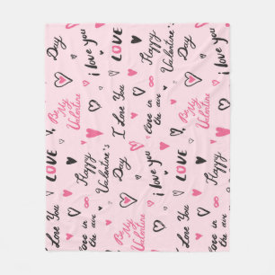 Valentine's Day: 'I Love You' Background. Fleece Blanket