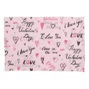 Valentine's Day: 'I Love You' Background. Pillowcase