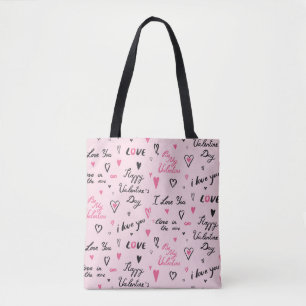 Valentine's Day: 'I Love You' Background. Tote Bag
