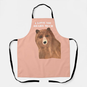 Valentines Day I Love You Beary Much Apron