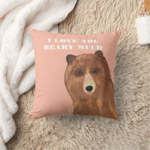 Valentines Day I Love You Beary Much Cushion