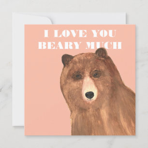 Valentines Day I Love You Beary Much Holiday Card
