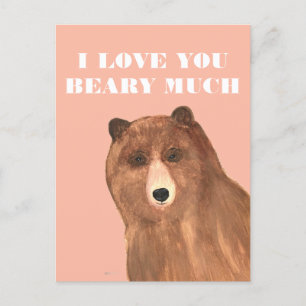 Valentines Day I Love You Beary Much Holiday Postcard