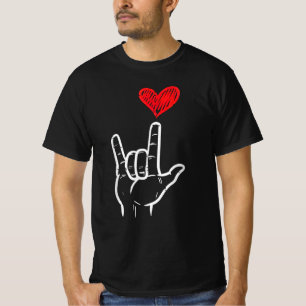 Valentines Day I Love You Hand Sign ASL Heart T-Shirt