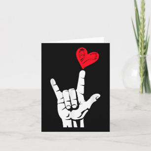 Valentines Day I Love You Hand Sign Asl Heart Wome Card