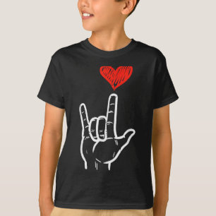 Valentines Day I Love You Hand Sign Asl Heart Wome T-Shirt