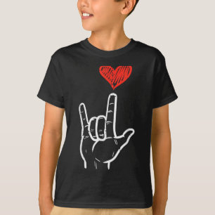 Valentines Day I Love You Hand Sign Asl Heart Wome T-Shirt