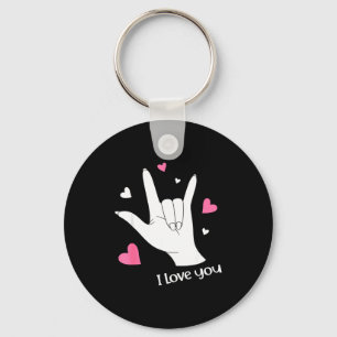 Valentines Day I Love You Hand Sign Language Asl H Key Ring
