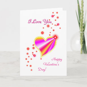 Valentine's Day , I Love You , Rainbow Heart Holiday Card