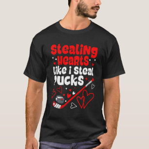 Valentines Day Ice Hockey Stealing Hearts Like I S T-Shirt