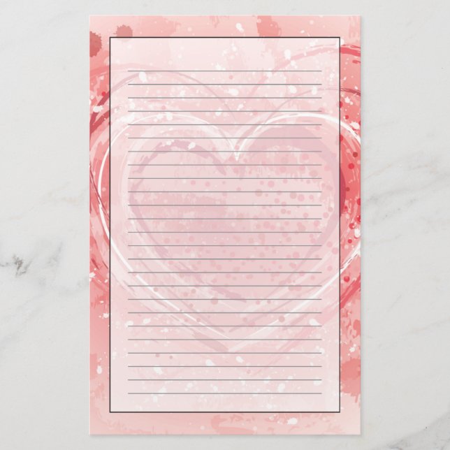 Valentine's Day Illustration Stationery (Front)