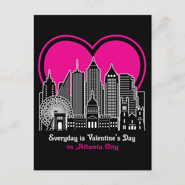 Valentine's Day in Atlanta City Postcard (Front)