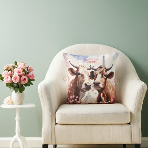 Valentine's Day in Paris - Couple of cows -  Cushion