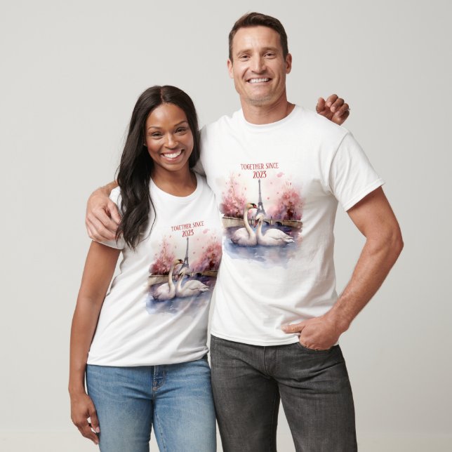 Valentine's Day in Paris - Couple of swans -  T-Shirt (Unisex)
