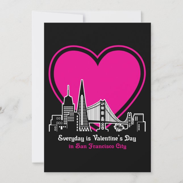 Valentine's Day in San Francisco City Invitation (Front)