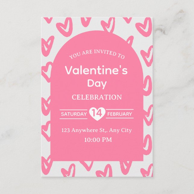 Valentine's Day Invitation Card (Front)
