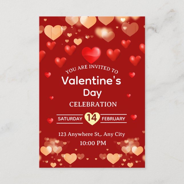 Valentine's Day Invitation Card (Front)