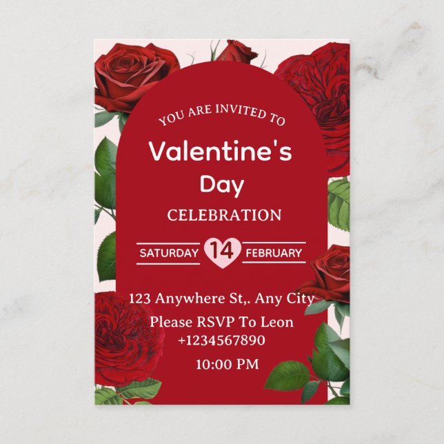 Valentine's Day Invitation Card (Front)