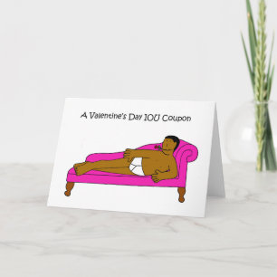 Valentine's Day IOU Coupon African American Man Card