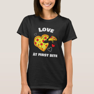 Valentines Day Italian Love at First Bite Pizza K T-Shirt