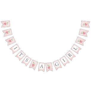 Valentines Day I'ts A Girl Watercolor Cactus Bunting