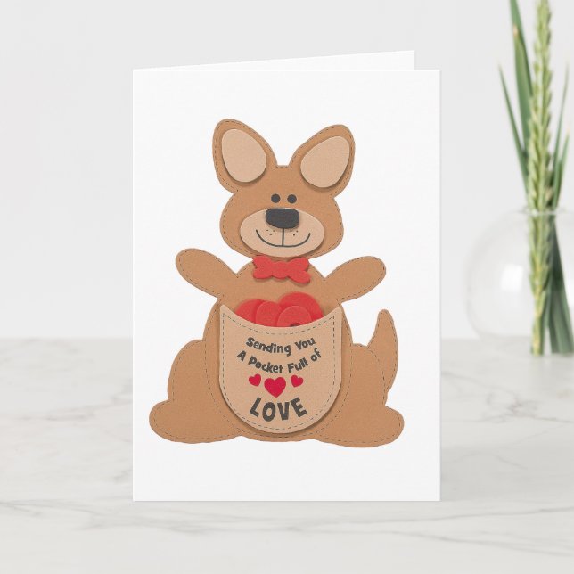Valentine's Day Kangaroos holiday card (Front)