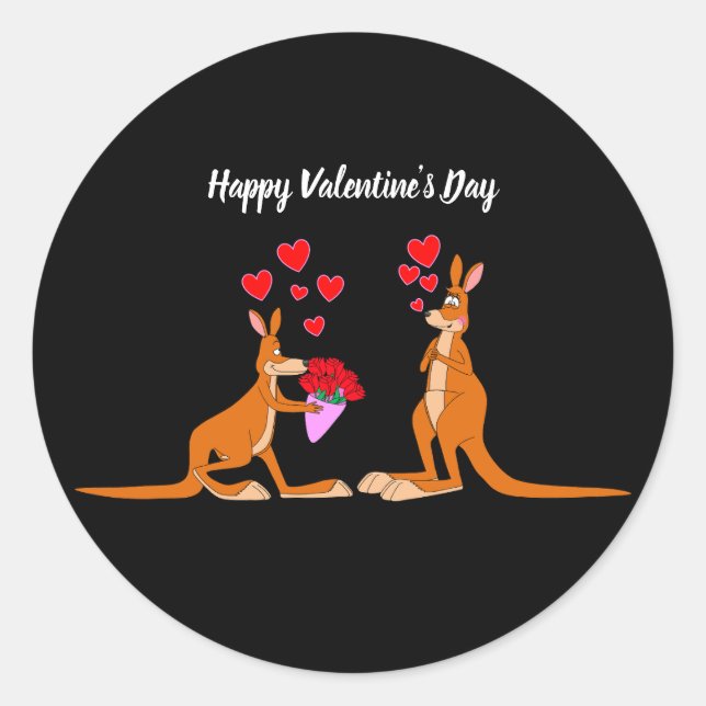 Valentines Day Kangaroos sticker (Front)