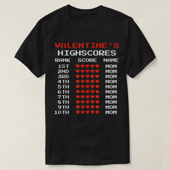 Valentine's Day Kids Boys Retro Video Games Funny  T-Shirt (Design Front)