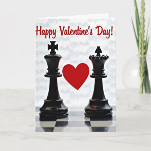 Valentines Day King Queen Heart Card