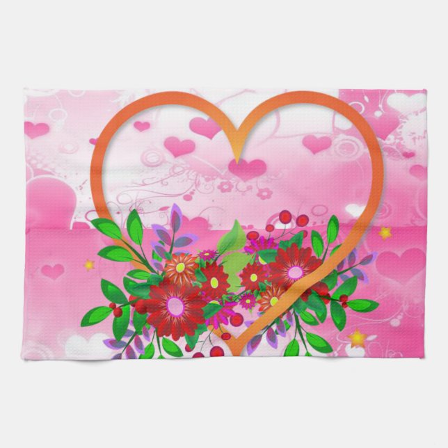 Valentine's Day Kitchen hand towel (Horizontal)