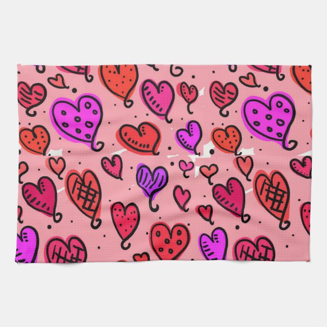 Valentine's Day Kitchen hand towel (Horizontal)