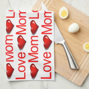 Valentine's Day Kitchen hand towel Love Mum