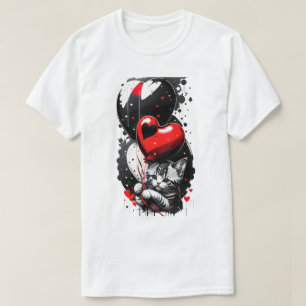 Valentines Day Kitten Hearts Holiday T-Shirt