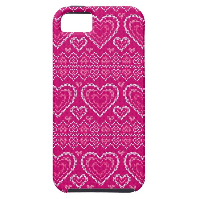 Valentine's Day Knitted Pattern 2 Case-Mate iPhone Case (Back)