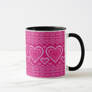 Valentine's Day Knitted Pattern 2 Mug