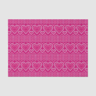 Valentine's Day Knitted Pattern 2 Tissue Paper