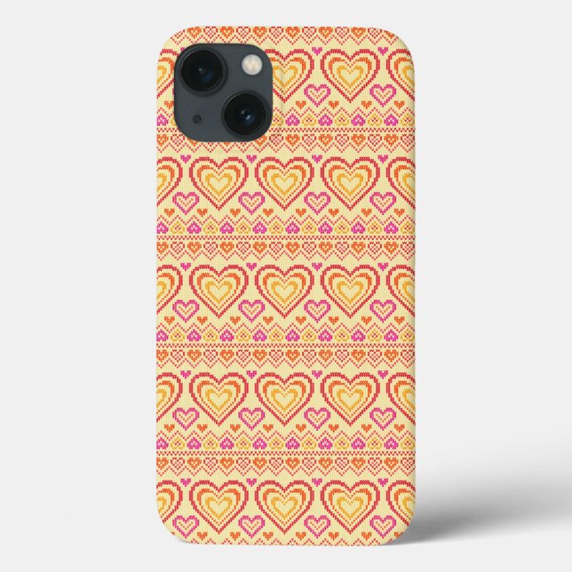 Valentine's Day Knitted Pattern Case-Mate iPhone Case (Back)